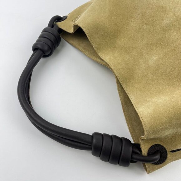 Loewe Anagram Flamenco Hobo Tote Beige Suede Vintage - Picture 13 of 16